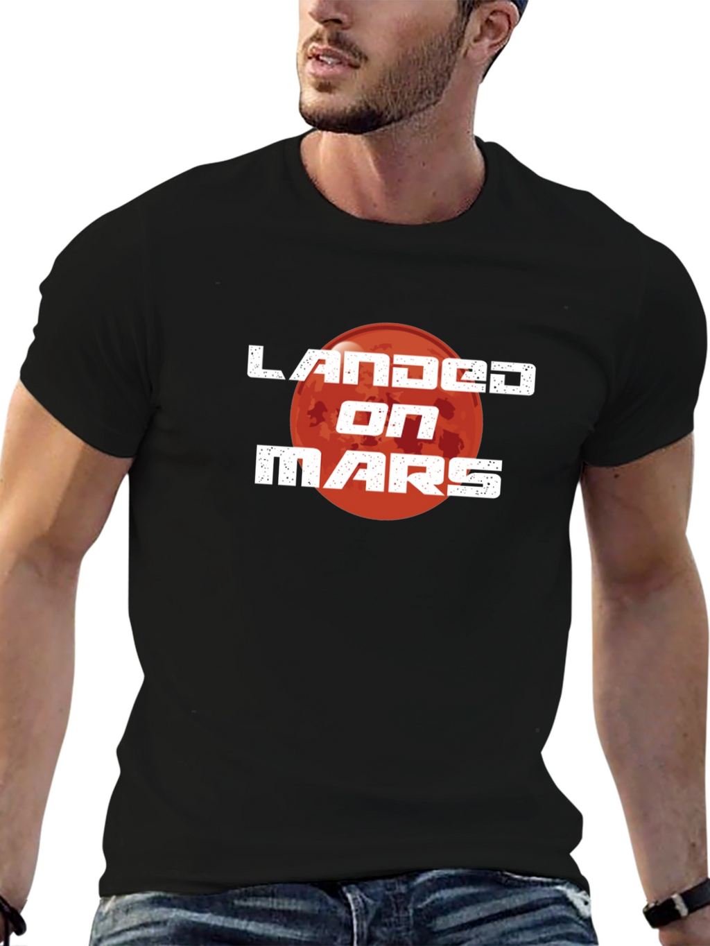 Landed on Mars Graphic T-Shirt - Space Adventure Tee