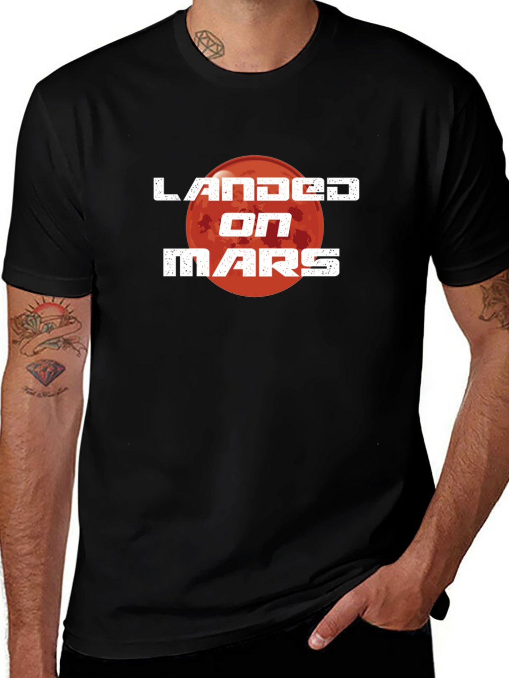 Landed on Mars Graphic T-Shirt - Space Adventure Tee