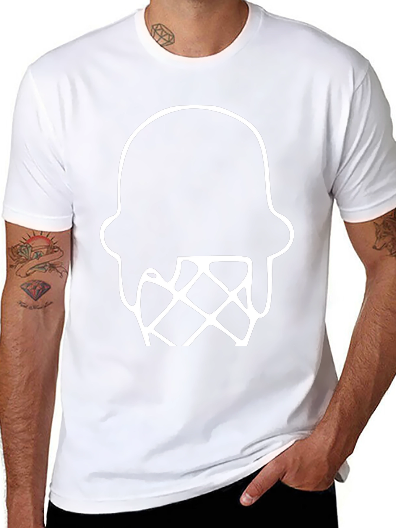 Ice Cream Graphic Tee - Black Cotton Blend