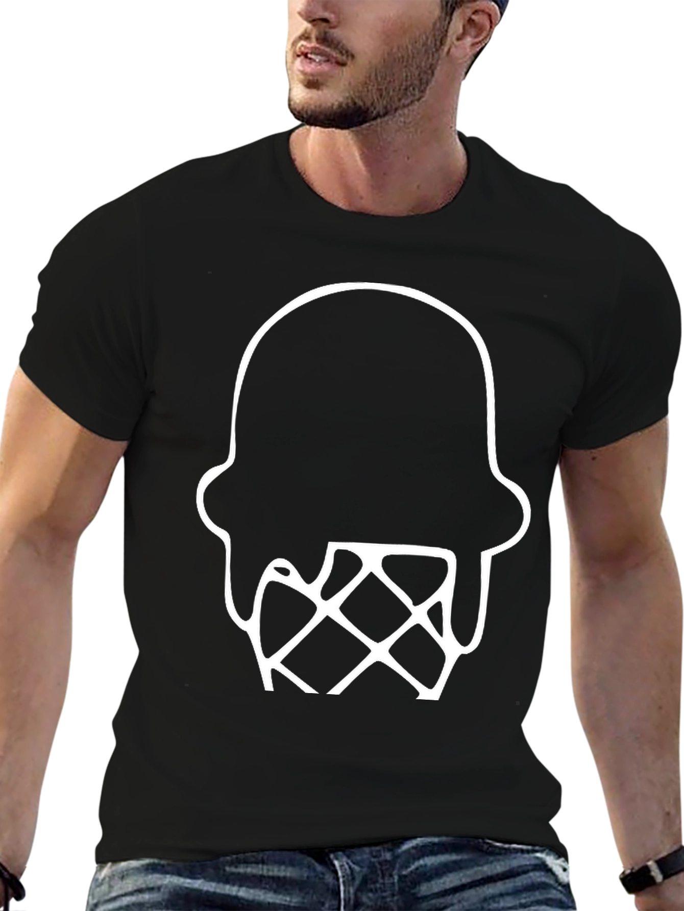 Ice Cream Graphic Tee - Black Cotton Blend