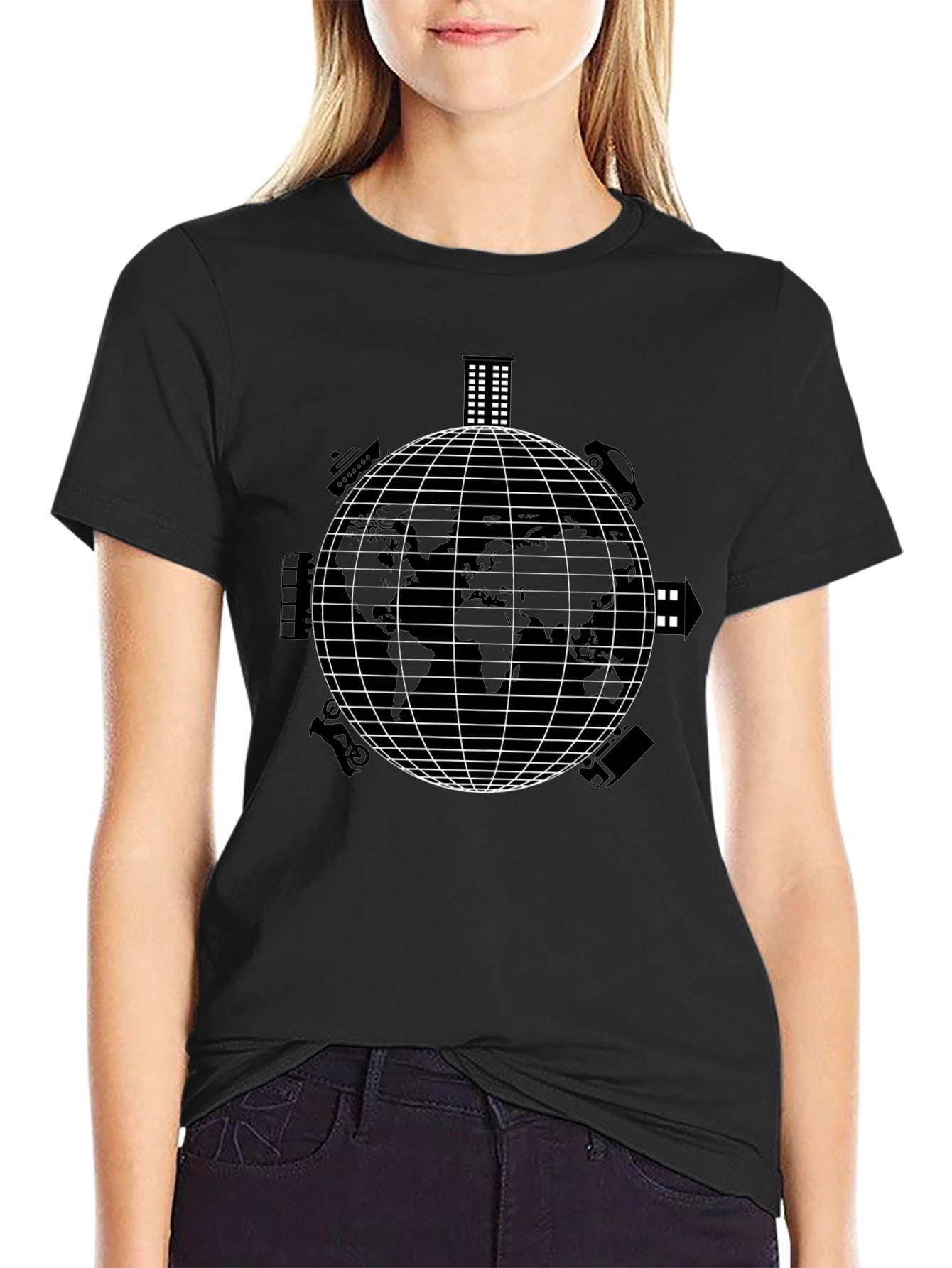 Global Travel T-Shirt - Black