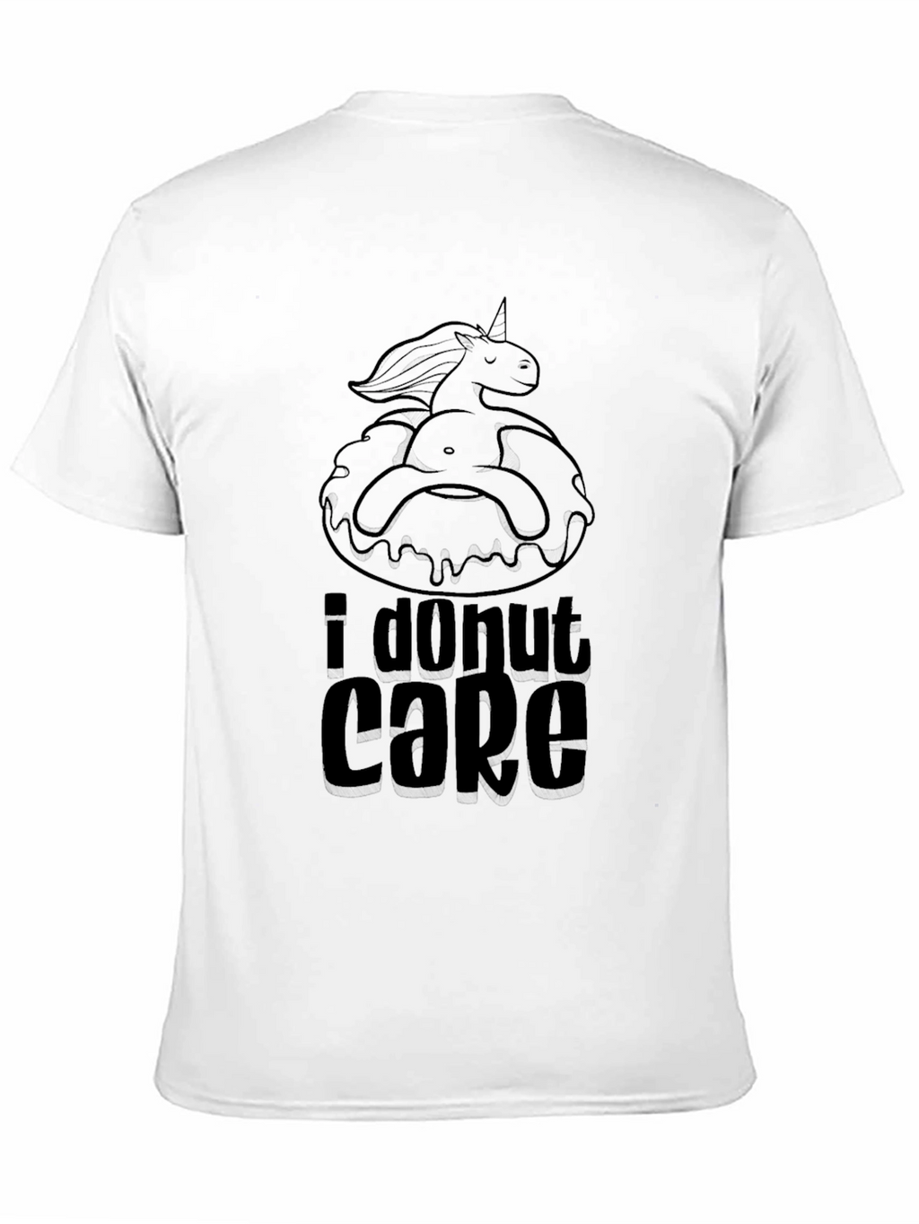 I Donut Care Black T-Shirt Funny Graphic Tee