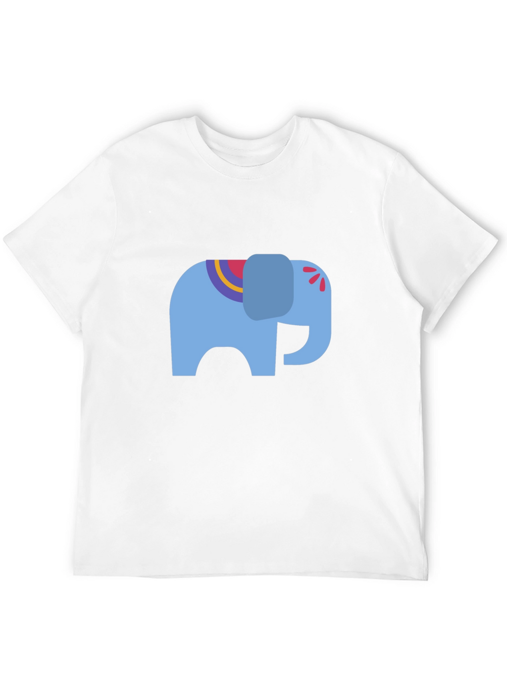 Black Tee with Blue Elephant Graphic