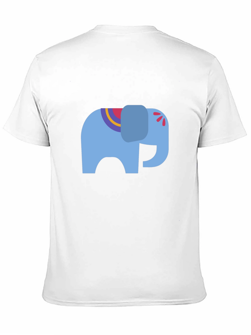 Black Tee with Blue Elephant Graphic