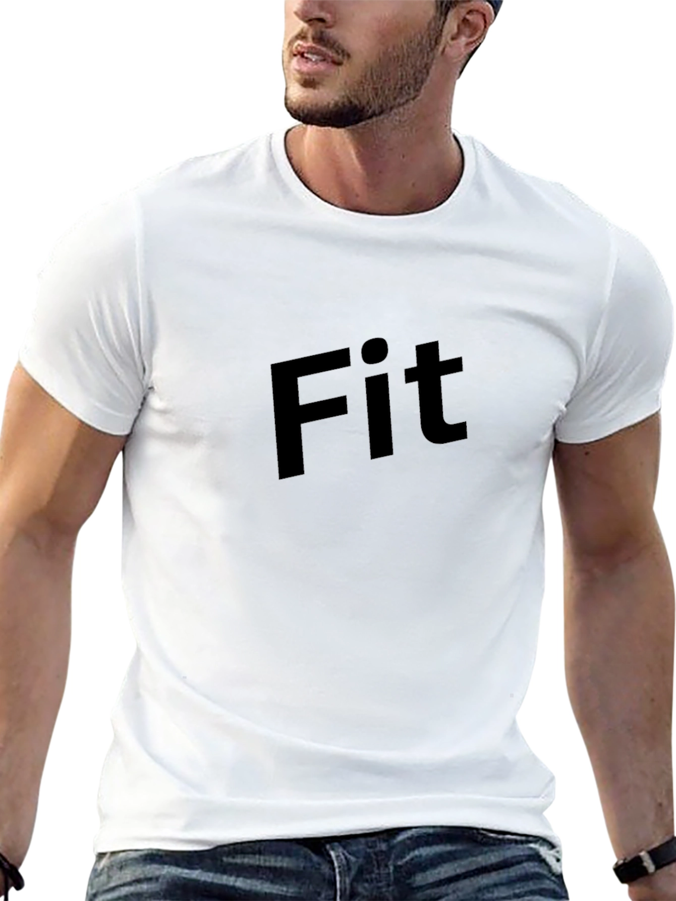 Mens Black Fit Graphic Tee - Modern Style