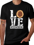 Love Woodworking Tee - Black Graphic T-Shirt
