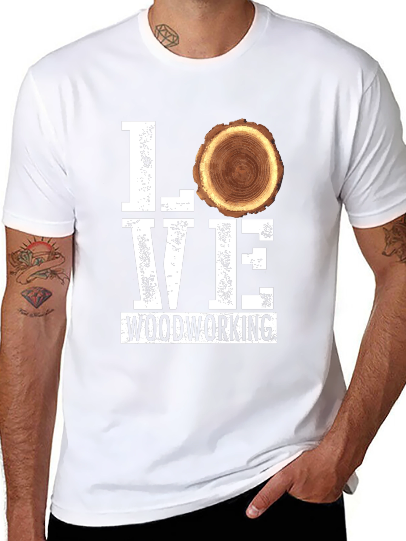 Love Woodworking Tee - Black Graphic T-Shirt