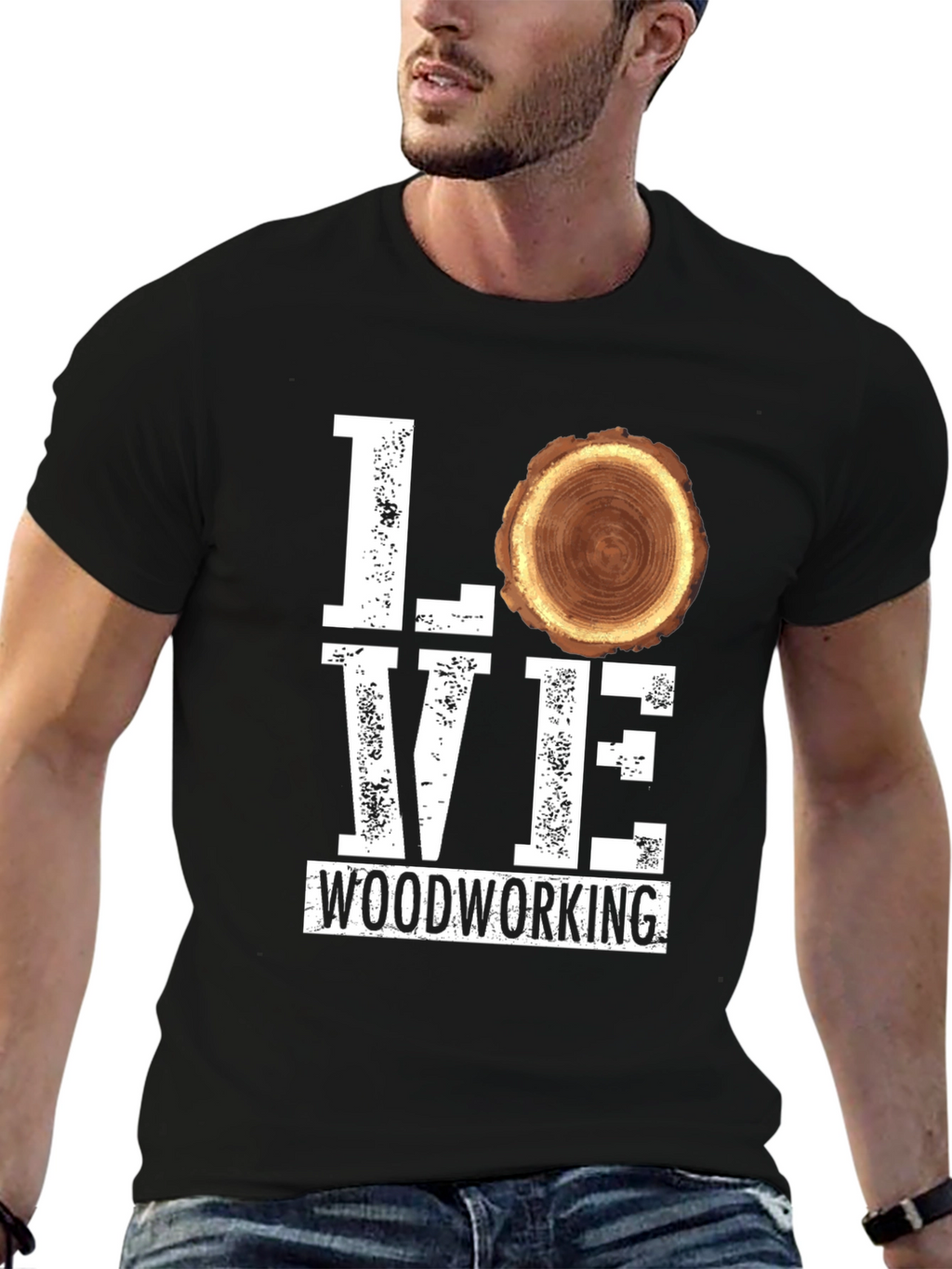 Love Woodworking Tee - Black Graphic T-Shirt