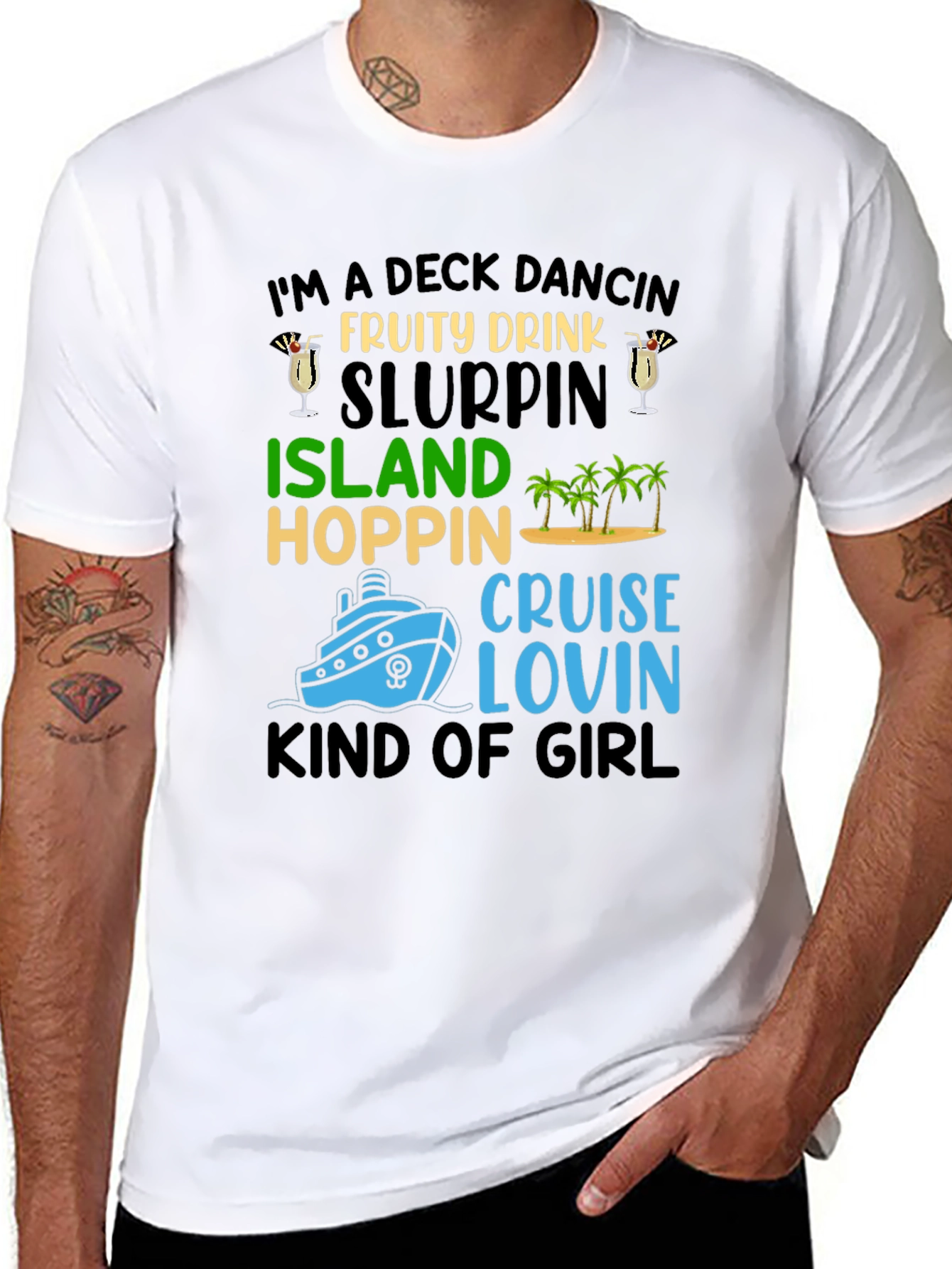 Deck Dancing Cruise T-Shirt - Island Hopping Girl