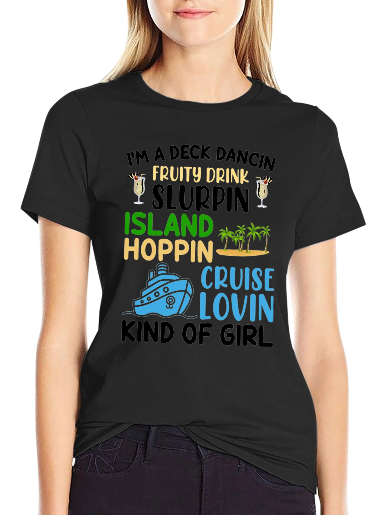 Deck Dancing Cruise T-Shirt - Island Hopping Girl
