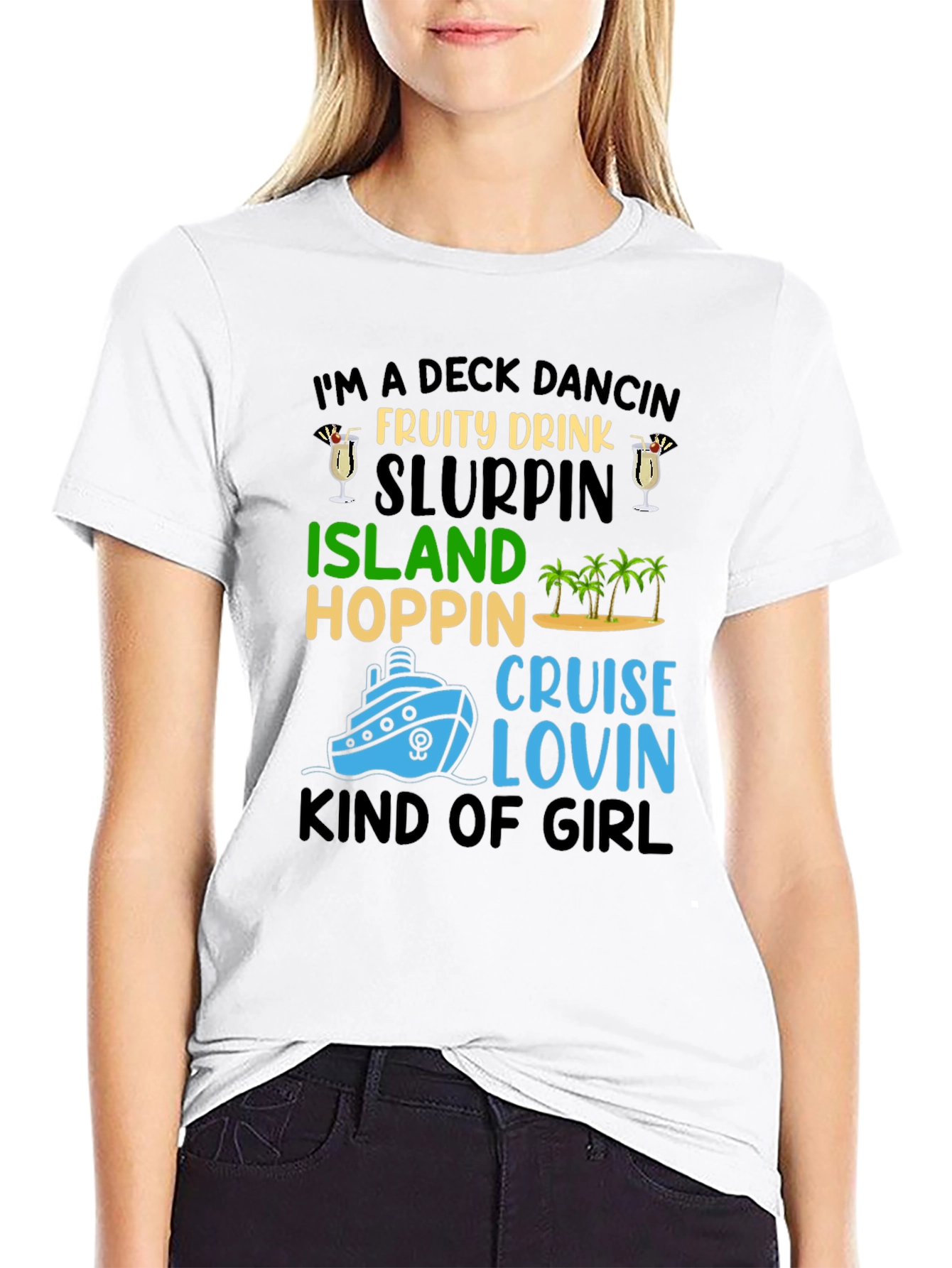 Deck Dancing Cruise T-Shirt - Island Hopping Girl