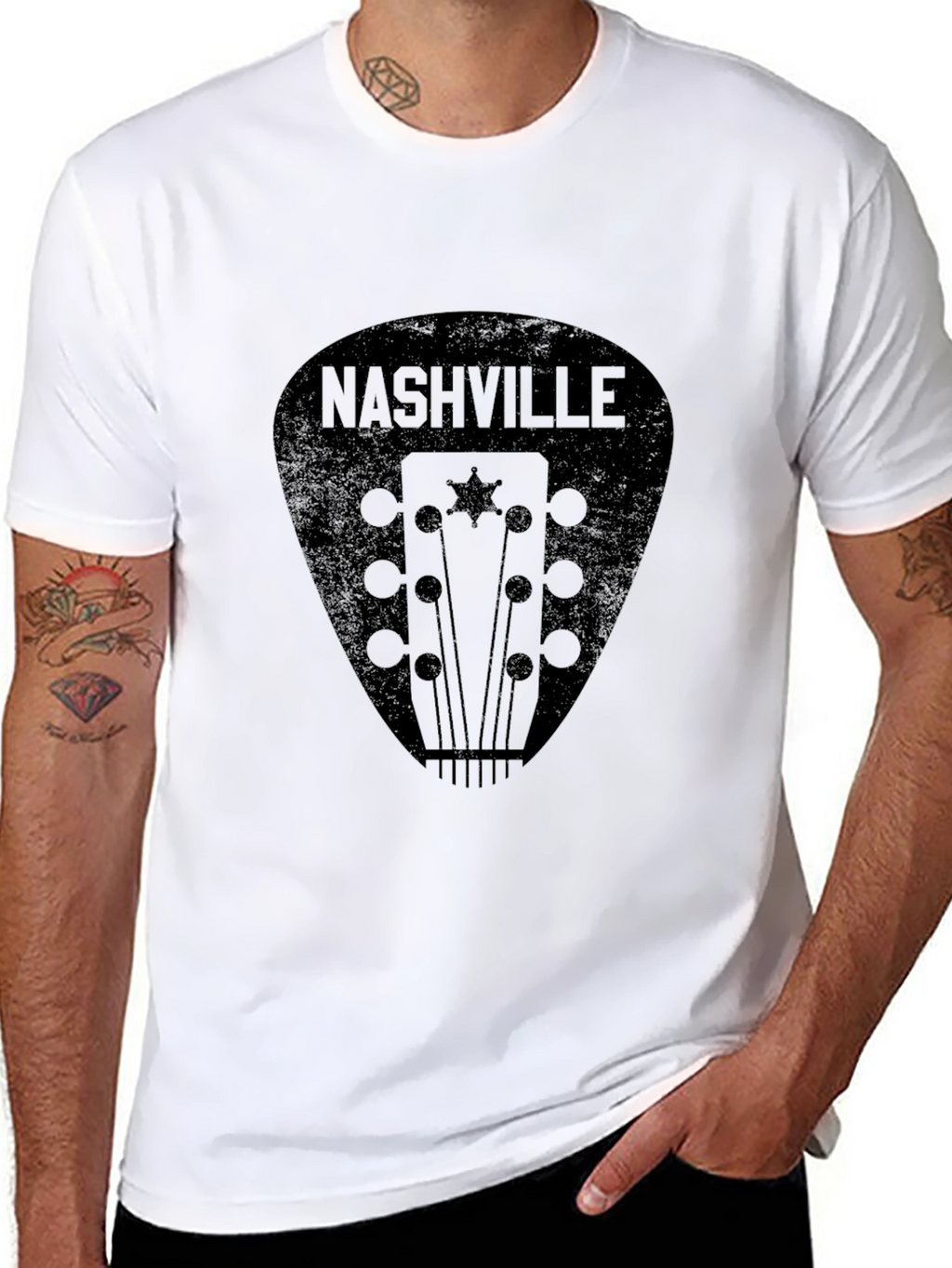 Nashville Guitar Pick Graphic Tee - Black