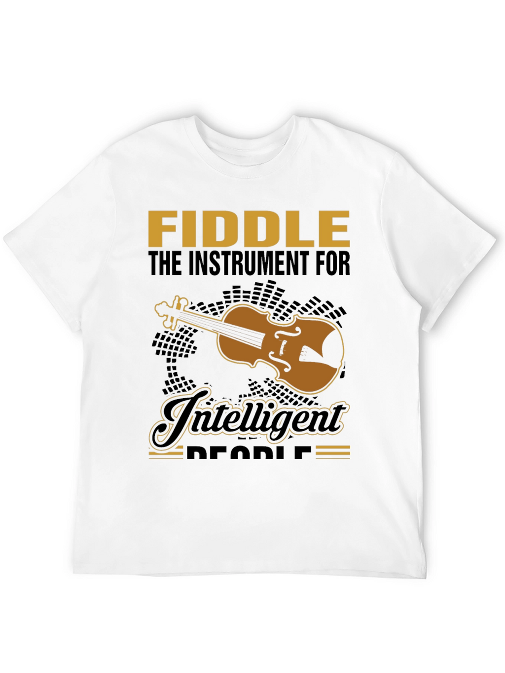 Fiddle Instrument Intelligent People Black T-Shirt