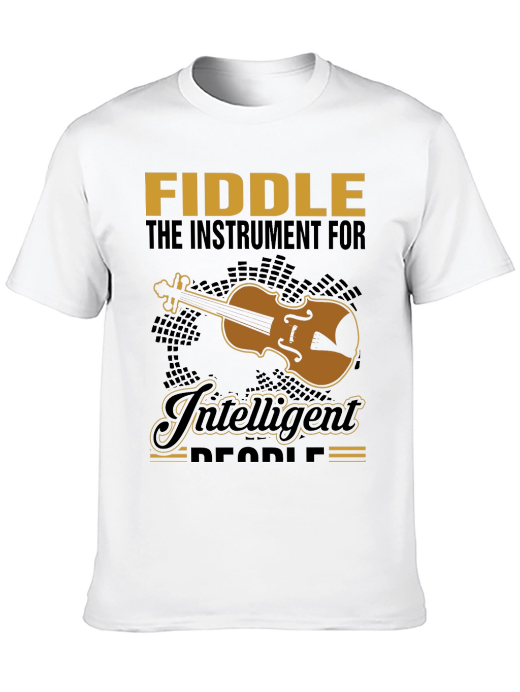 Fiddle Instrument Intelligent People Black T-Shirt