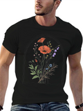 Floral Arch Graphic Tee - Trendy Black T-Shirt