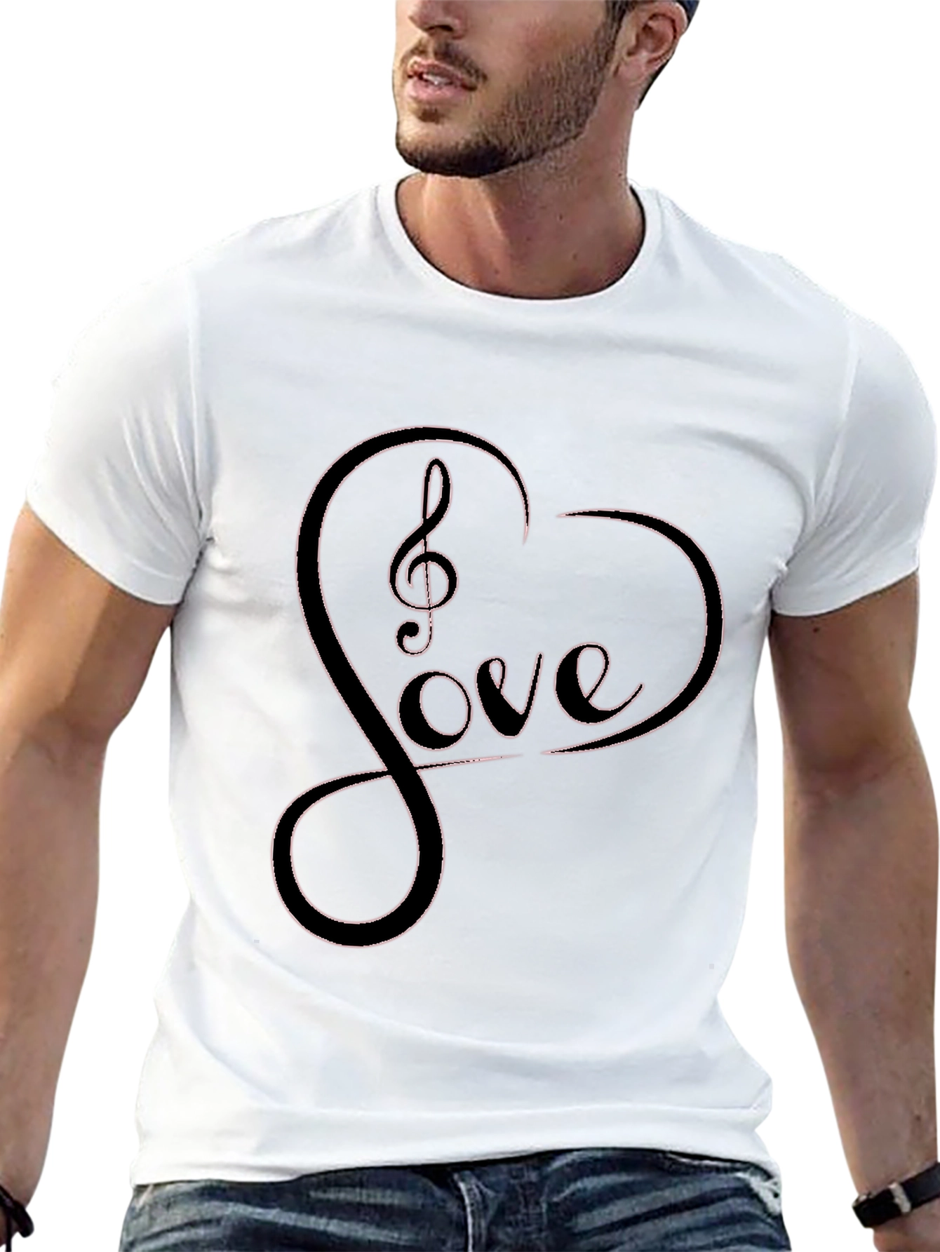 Love Music Heart Graphic T-Shirt