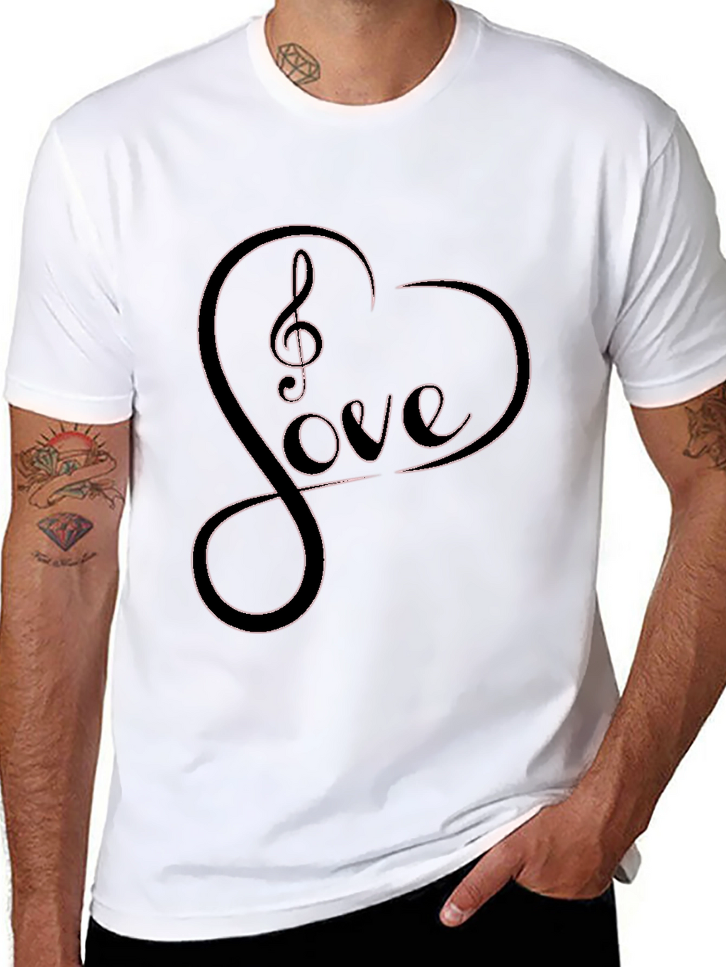 Love Music Heart Graphic T-Shirt