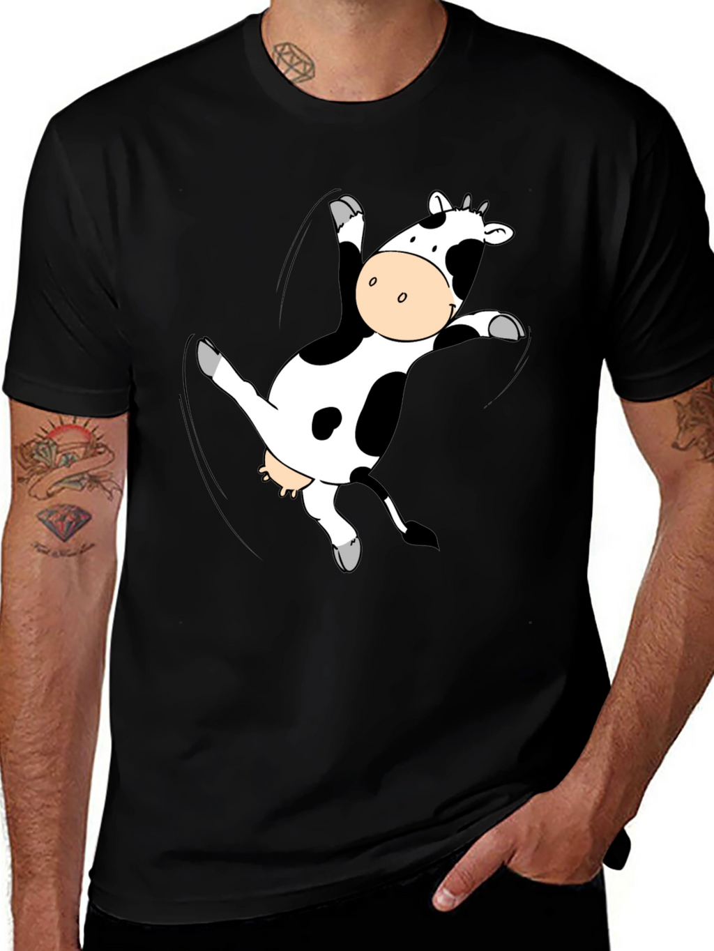 Funny Cow T-Shirt - Black Cotton Tee