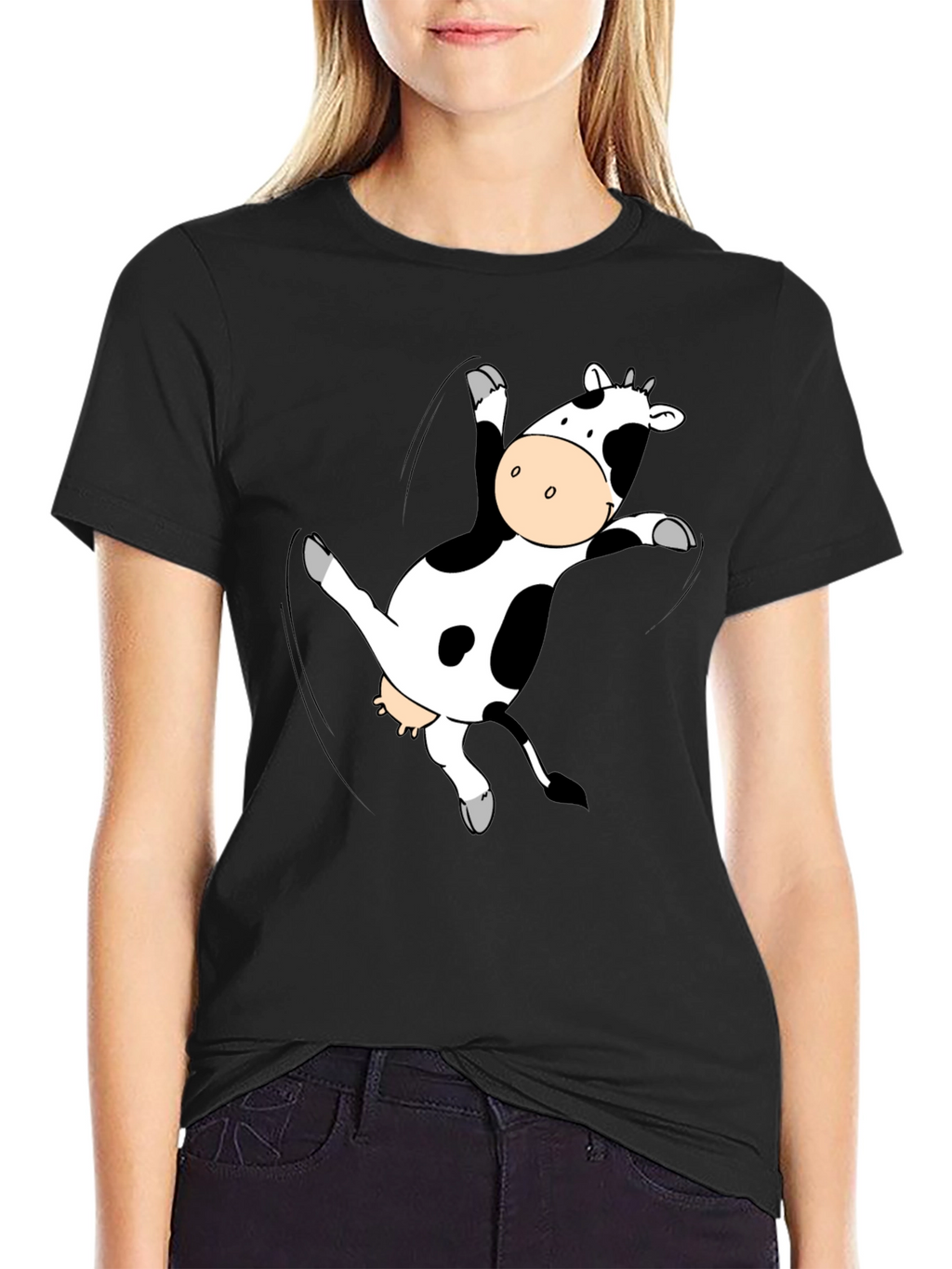 Funny Cow T-Shirt - Black Cotton Tee