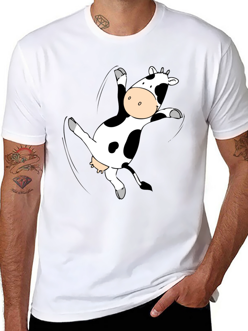 Funny Cow T-Shirt - Black Cotton Tee