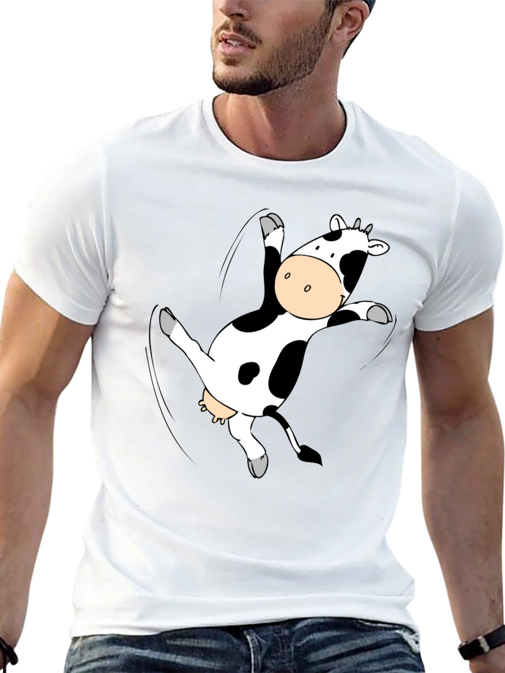 Funny Cow T-Shirt - Black Cotton Tee