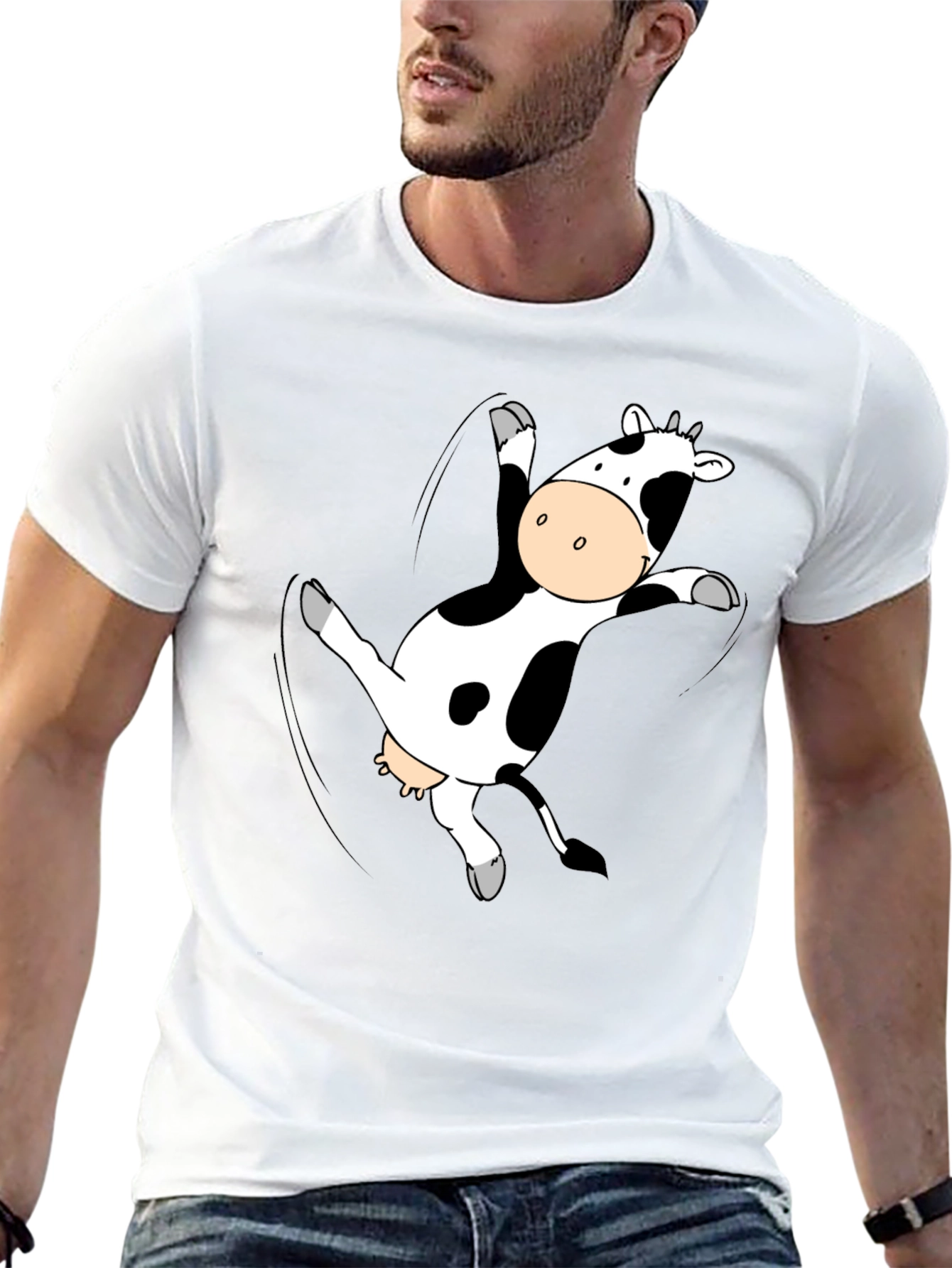 Funny Cow T-Shirt - Black Cotton Tee
