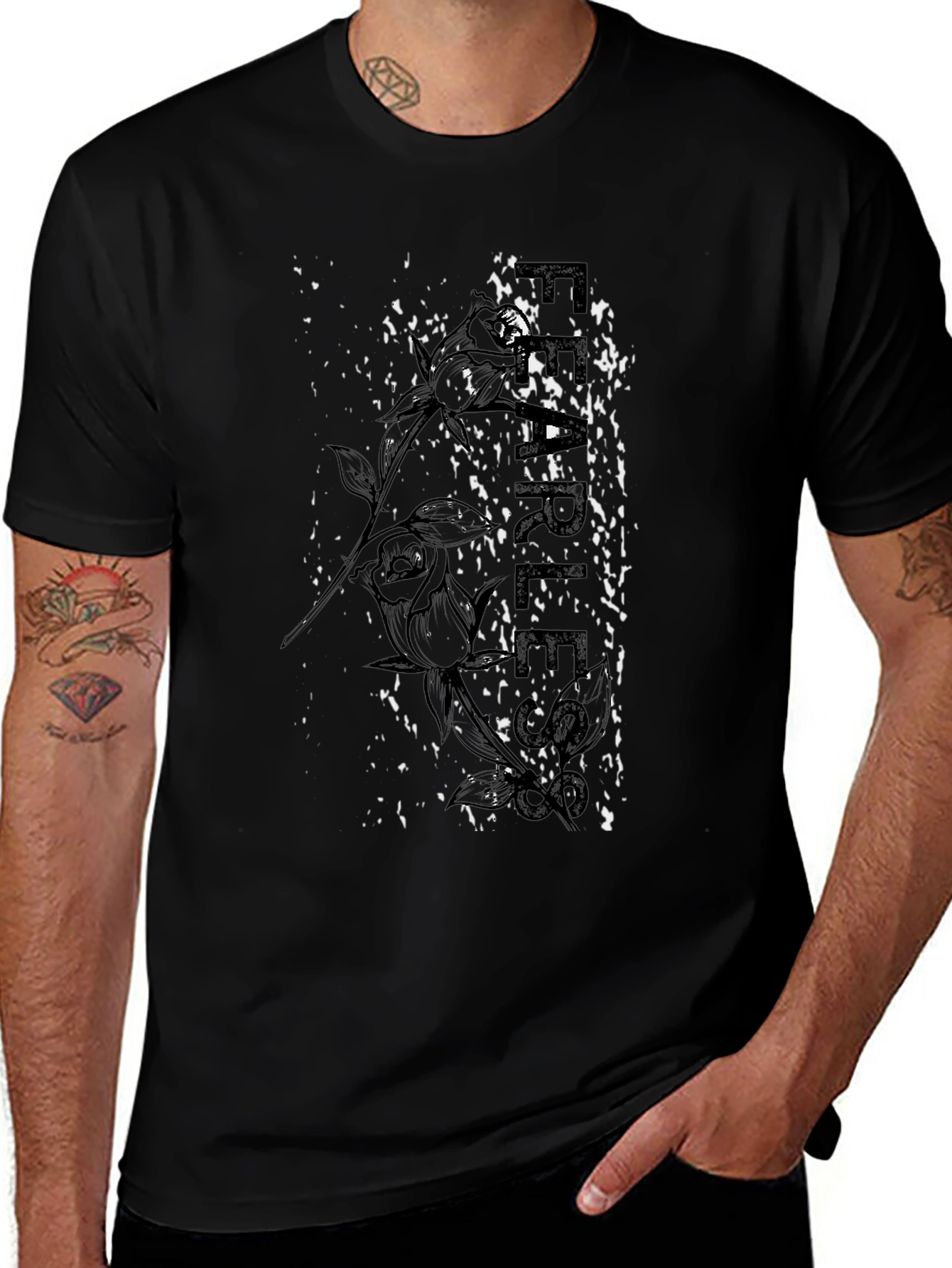 Fearless Rose Graphic Print Tee