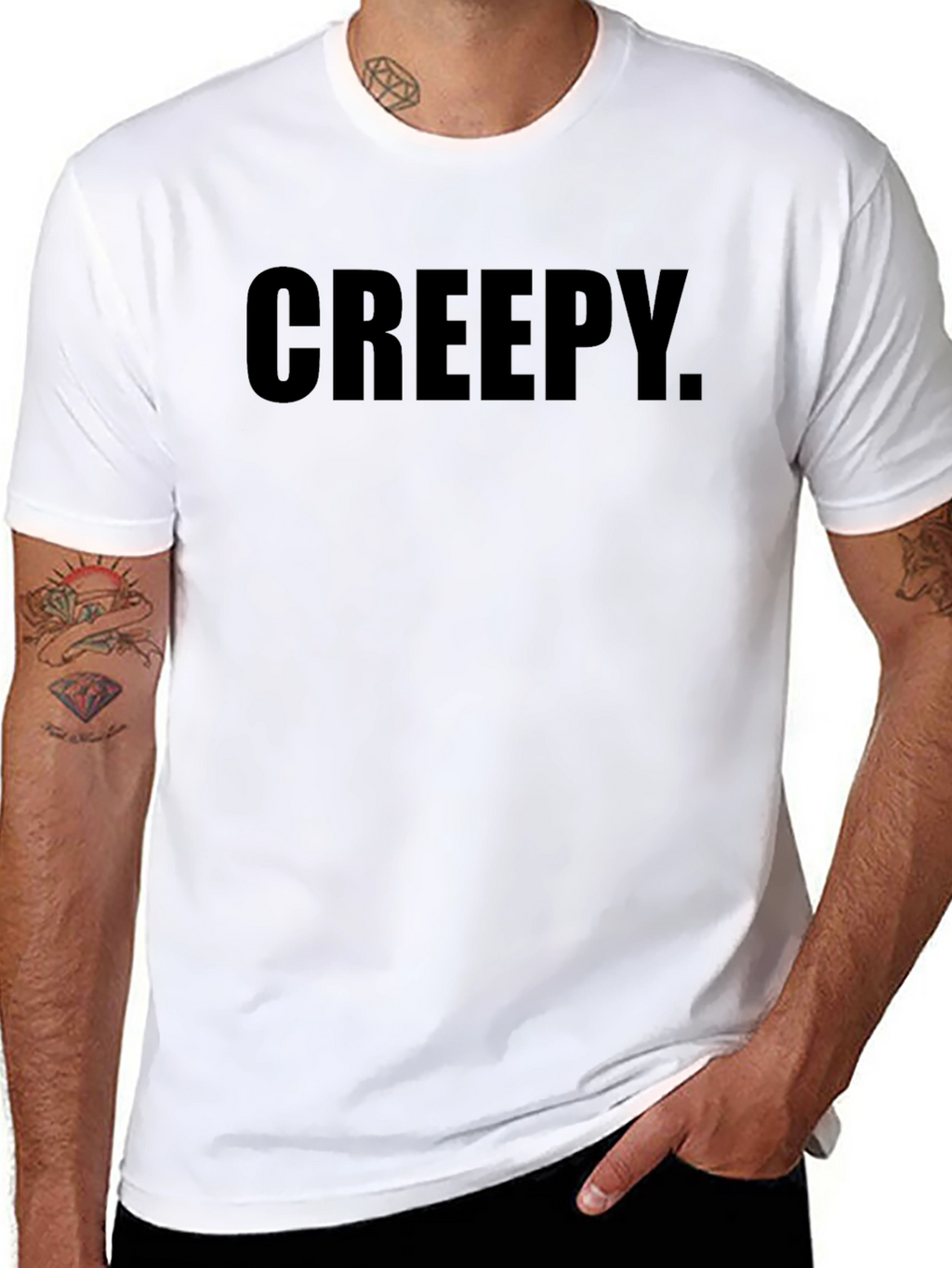 Creepy Text Black T-Shirt - Mens Graphic Tee