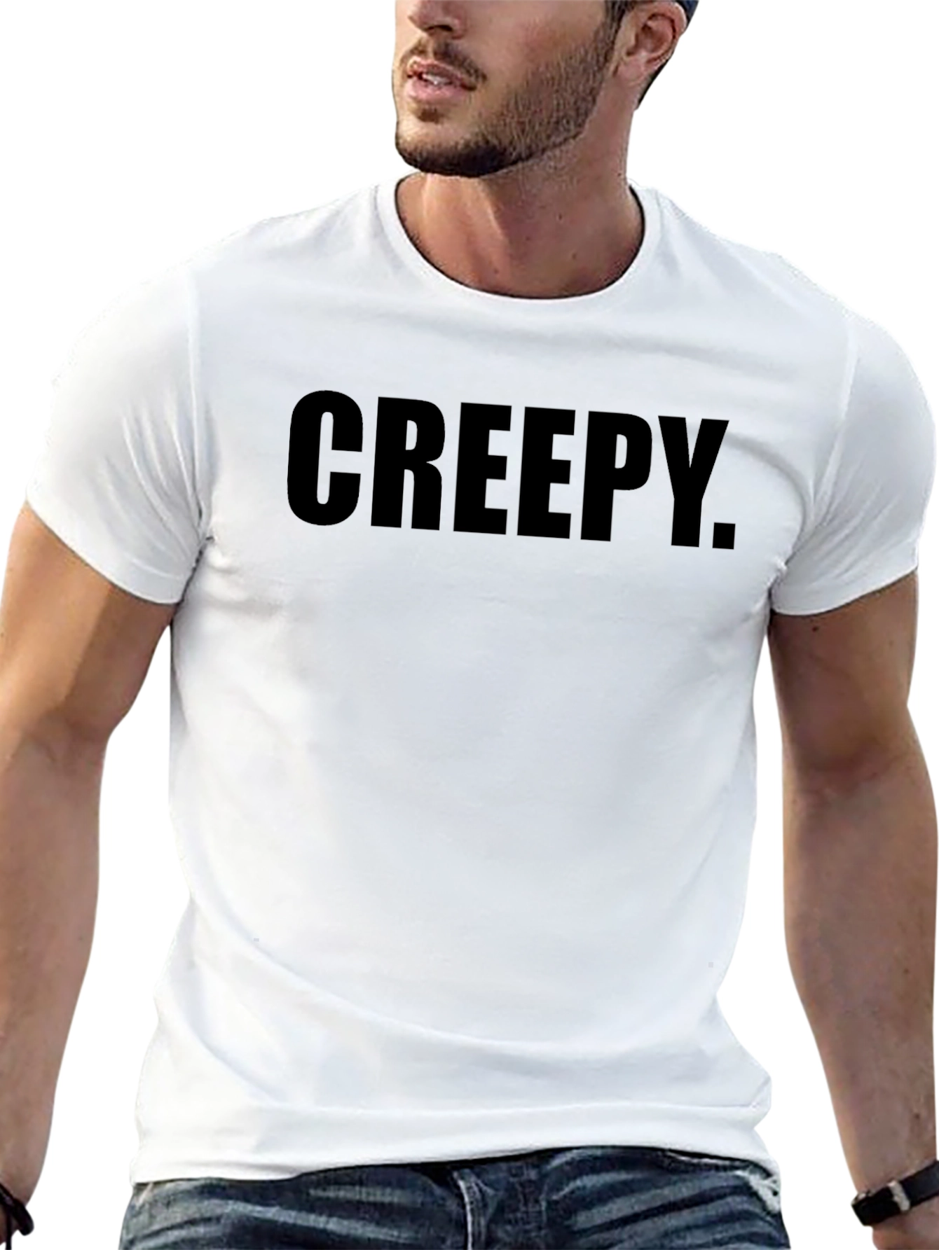 Creepy Text Black T-Shirt - Mens Graphic Tee