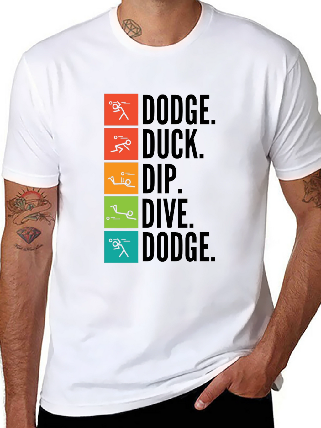 Dodgeball Inspired T-Shirt - Dodge Duck Dip Dive Dodge
