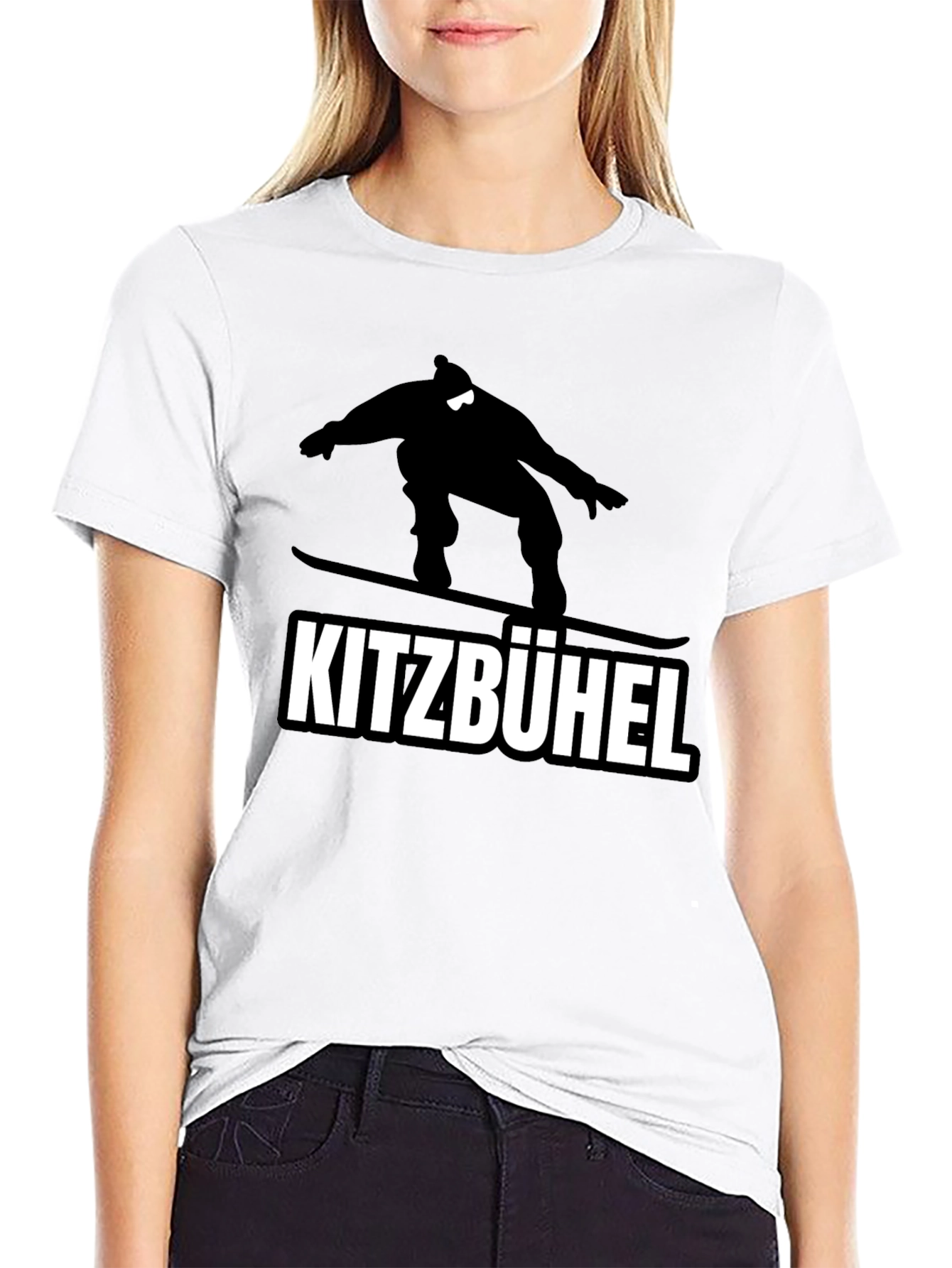 Kitzbühel Snowboarder Graphic Tee - Black
