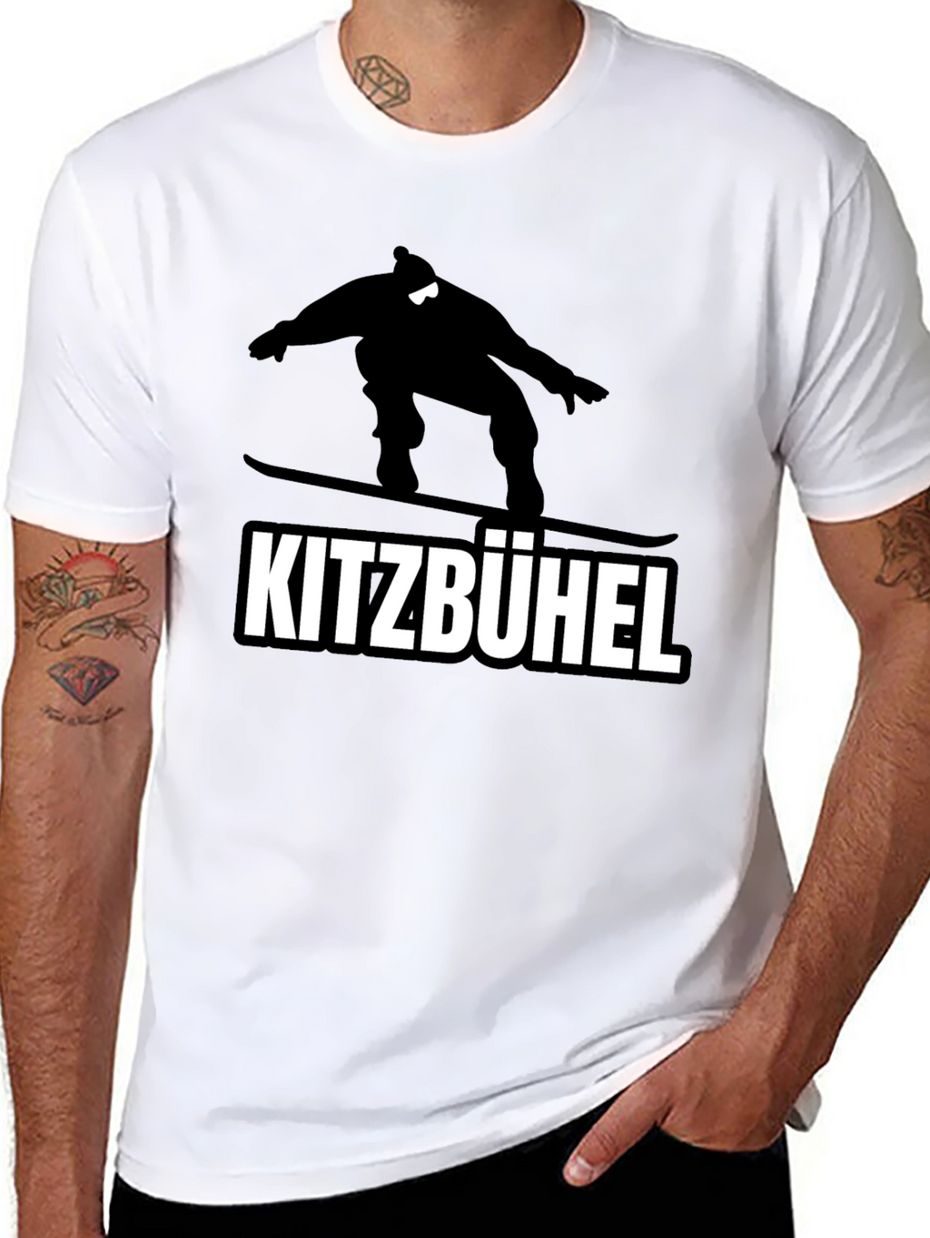 Kitzbühel Snowboarder Graphic Tee - Black