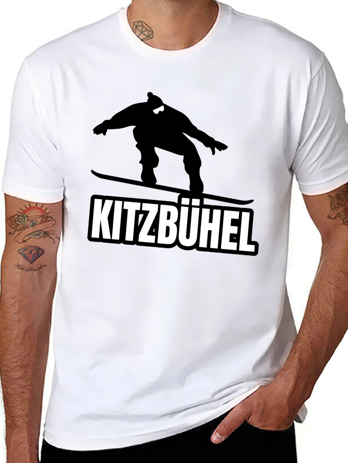 Kitzbühel Snowboarder Graphic Tee - Black