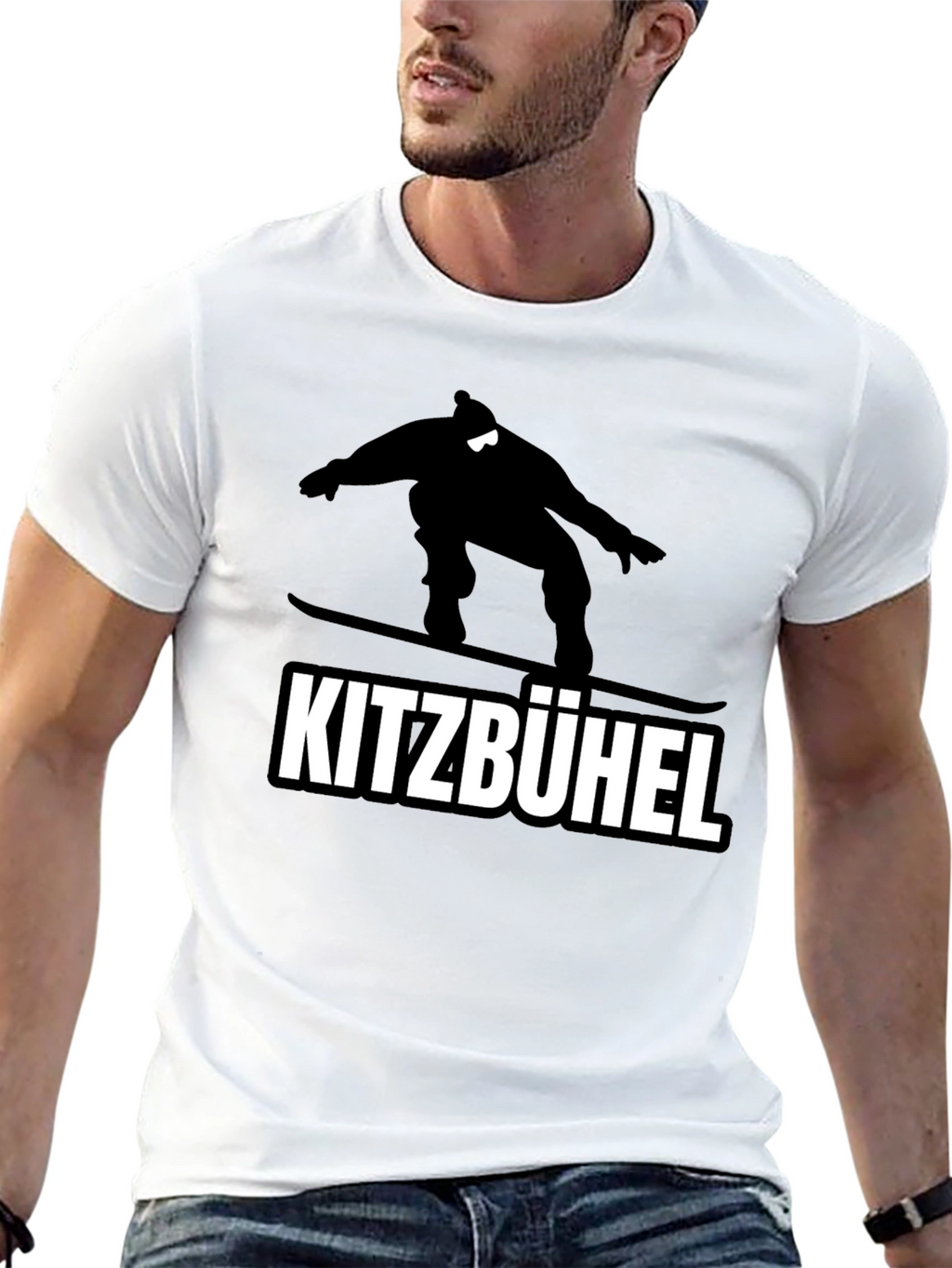 Kitzbühel Snowboarder Graphic Tee - Black