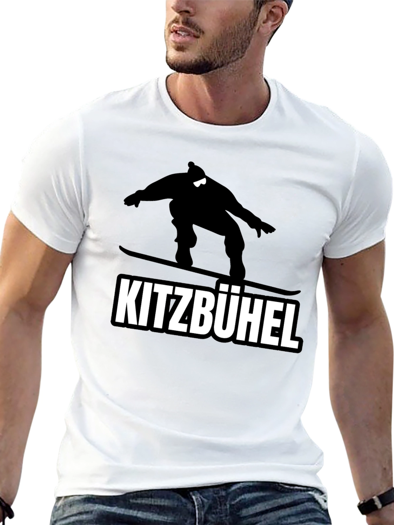 Kitzbühel Snowboarder Graphic Tee - Black