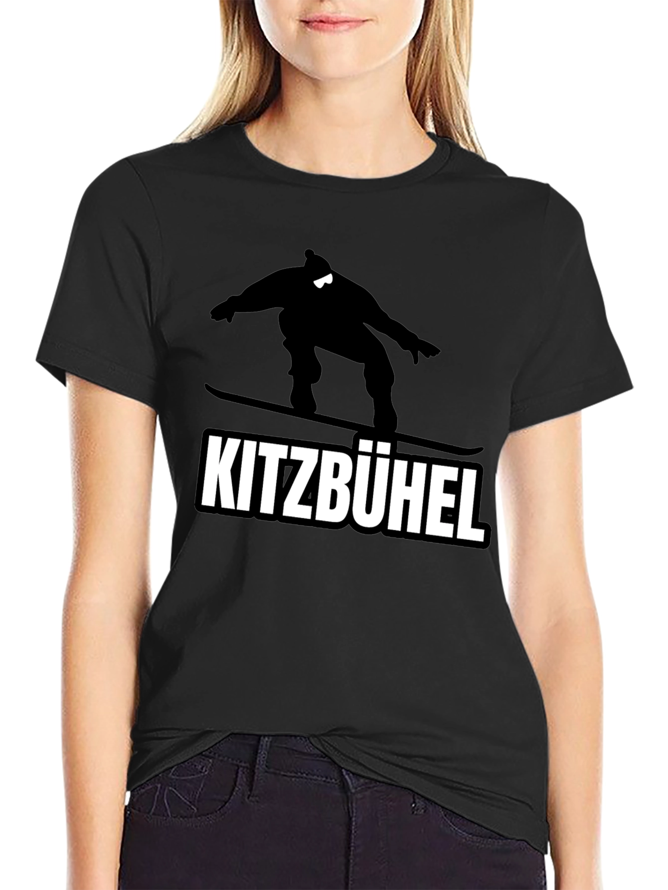 Kitzbühel Snowboarder Graphic Tee - Black