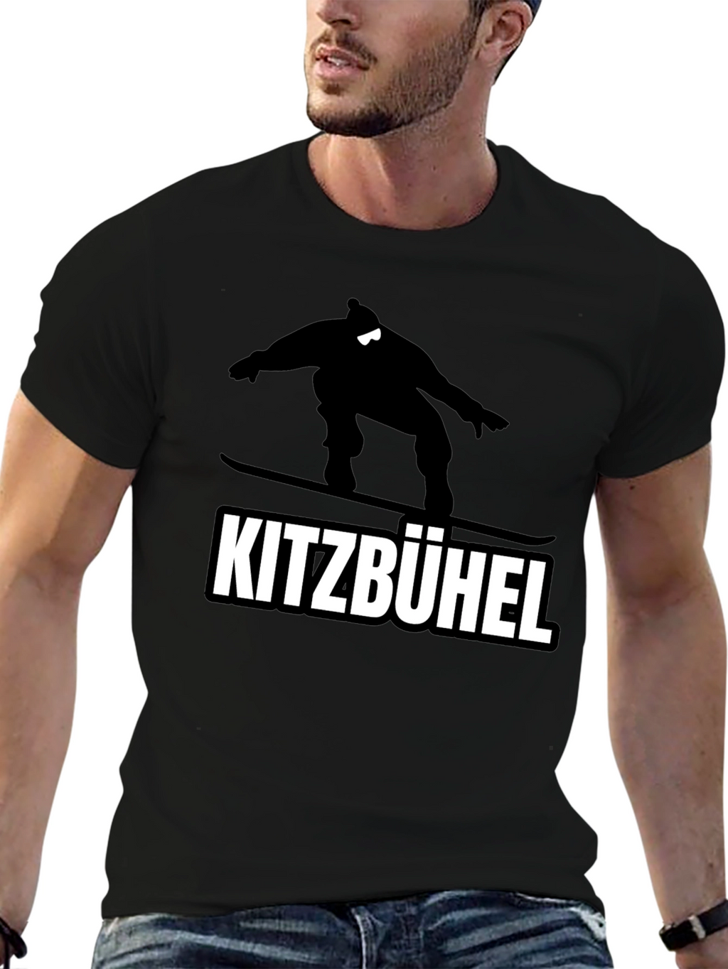Kitzbühel Snowboarder Graphic Tee - Black