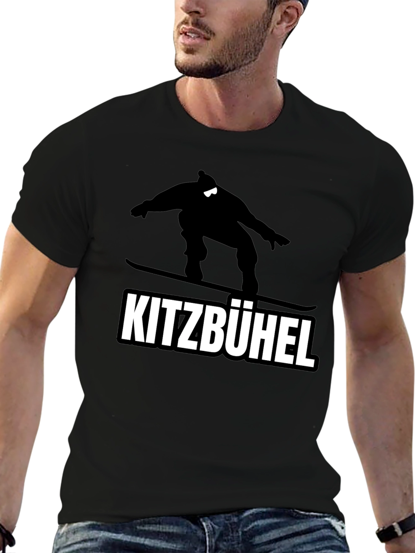 Kitzbühel Snowboarder Graphic Tee - Black