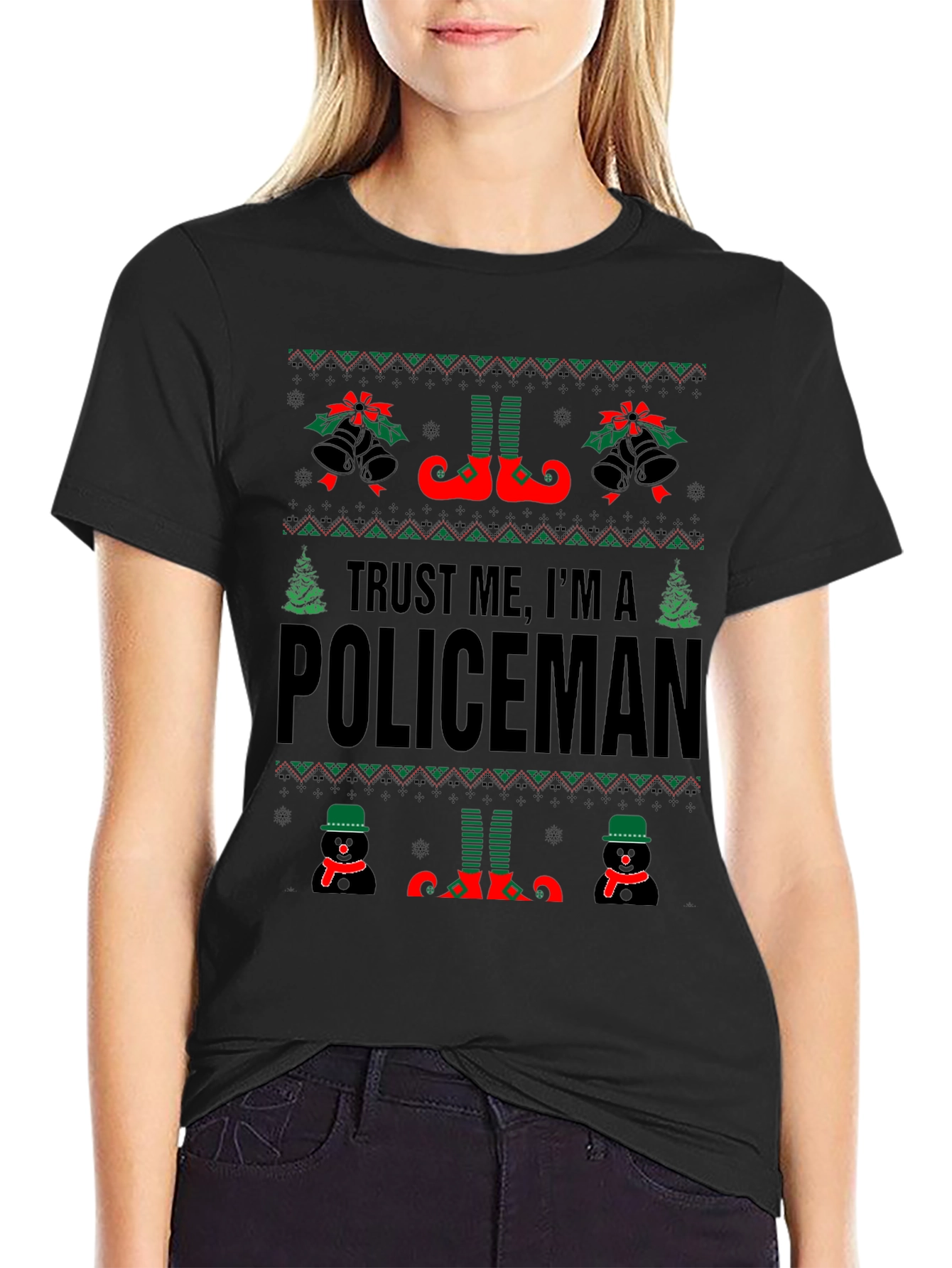 Trust Me Im A Policeman Christmas T-Shirt