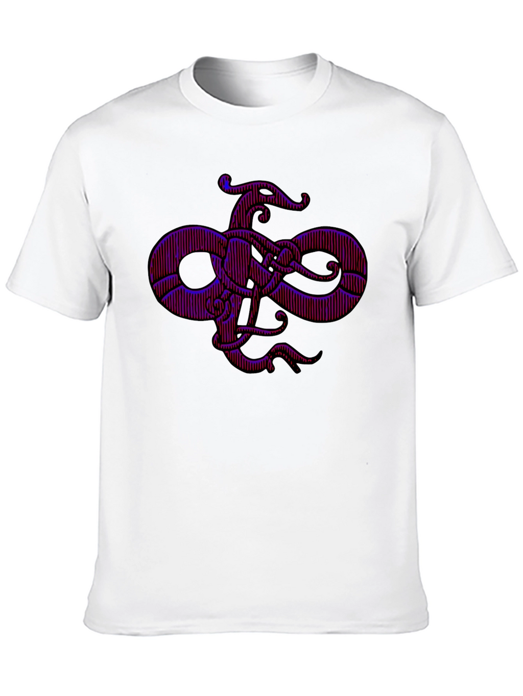 Mens Black Graphic Tee - Octopus Infinity Knot