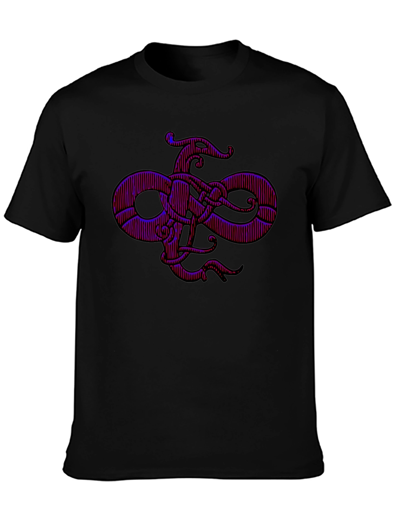 Mens Black Graphic Tee - Octopus Infinity Knot