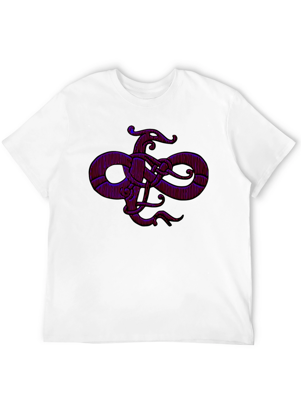 Mens Black Graphic Tee - Octopus Infinity Knot