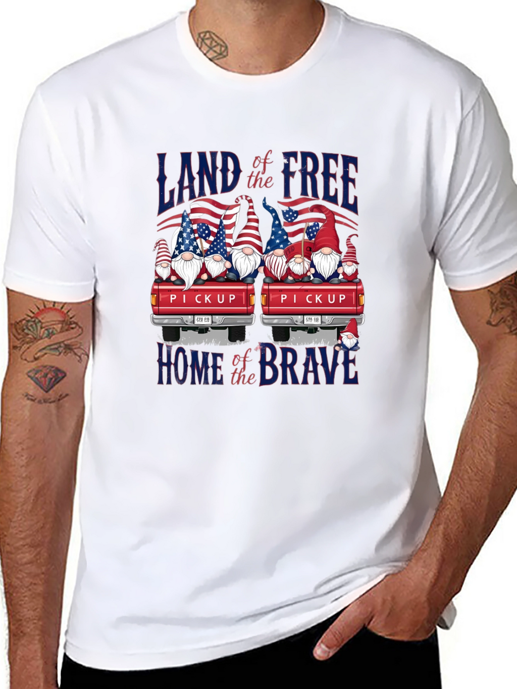Patriotic Gnome Pickup Truck T-Shirt