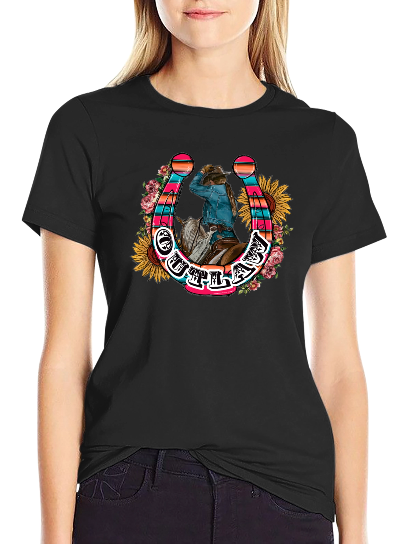 Outlaw Horseshoe Graphic Tee - Country Style