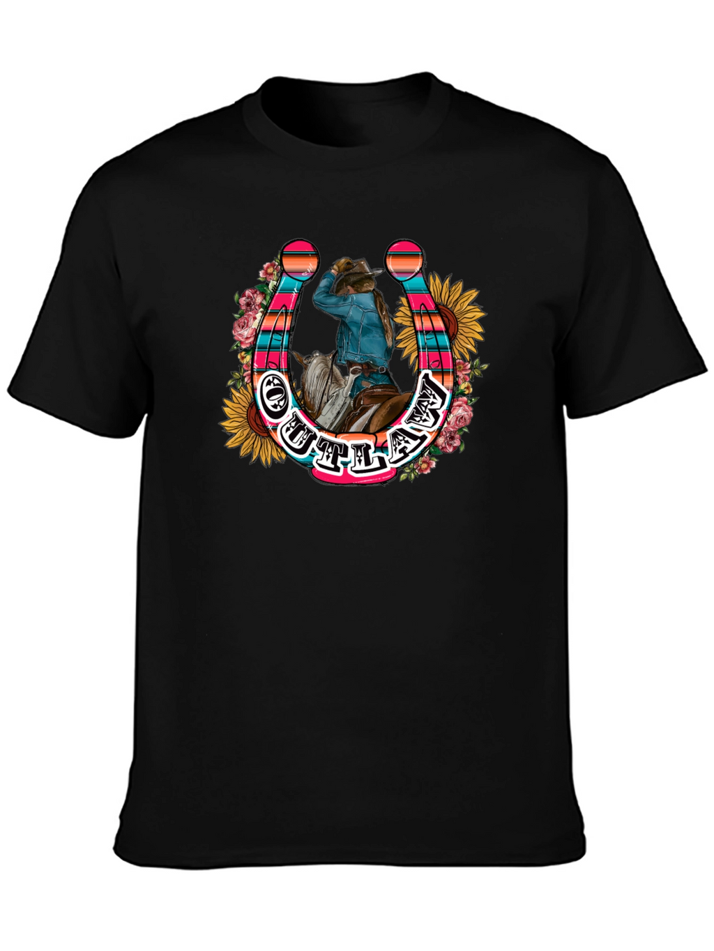 Outlaw Horseshoe Graphic Tee - Country Style