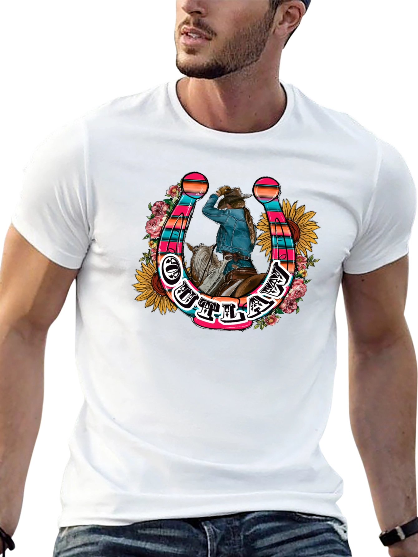 Outlaw Horseshoe Graphic Tee - Country Style