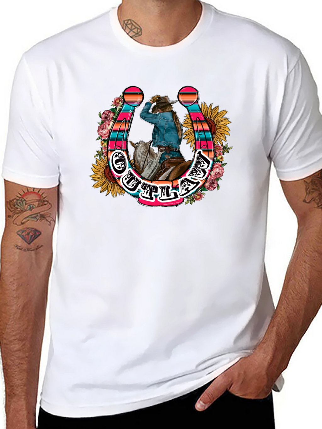 Outlaw Horseshoe Graphic Tee - Country Style