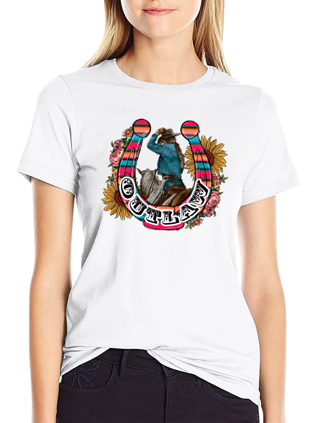 Outlaw Horseshoe Graphic Tee - Country Style