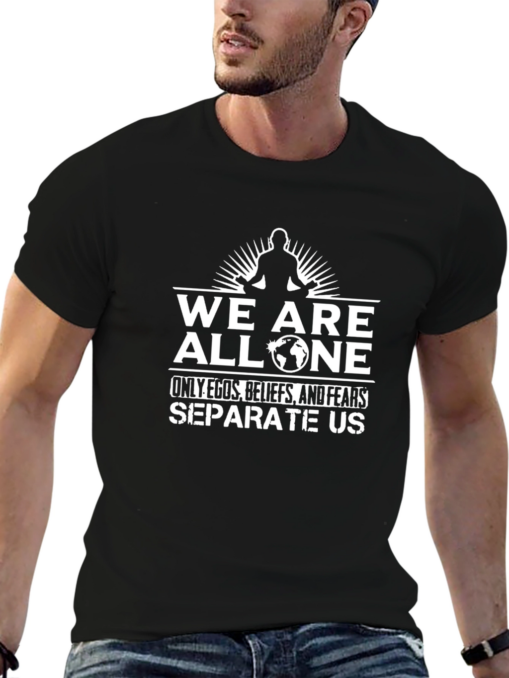 We Are All One Graphic T-Shirt - Black
