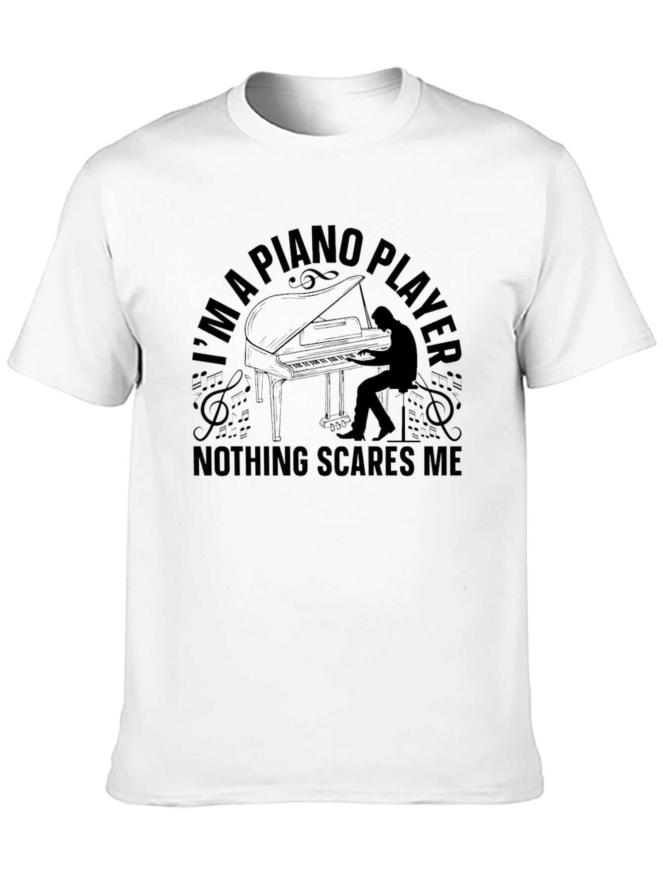 Piano Player T-Shirt: Nothing Scares Me Funny Musician Tee